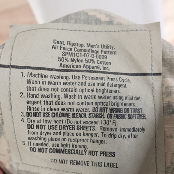 US AIR FORCE TIGER STRIPE CAMO UTILITY RIPSTOP COAT AMERICAN APPAREL 44S - Picture 7 of 7